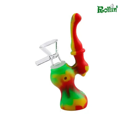 12 cm Silicone Bubbler red and green mix color