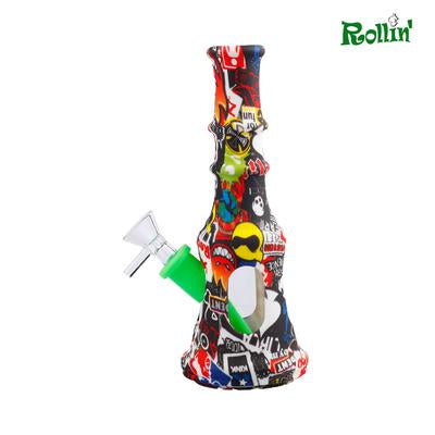 SB001- 8.5 inch glass & Silicone mix water pipe