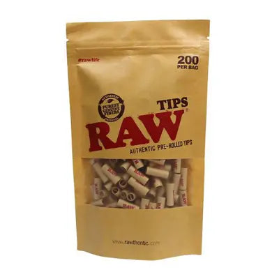 Raw natural pre rolled filter tips